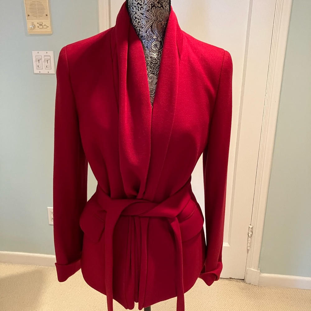 Gorgeous Loro Piana Deep Red Women's Wrap Blazer size 38. Best deal onPoshmark!